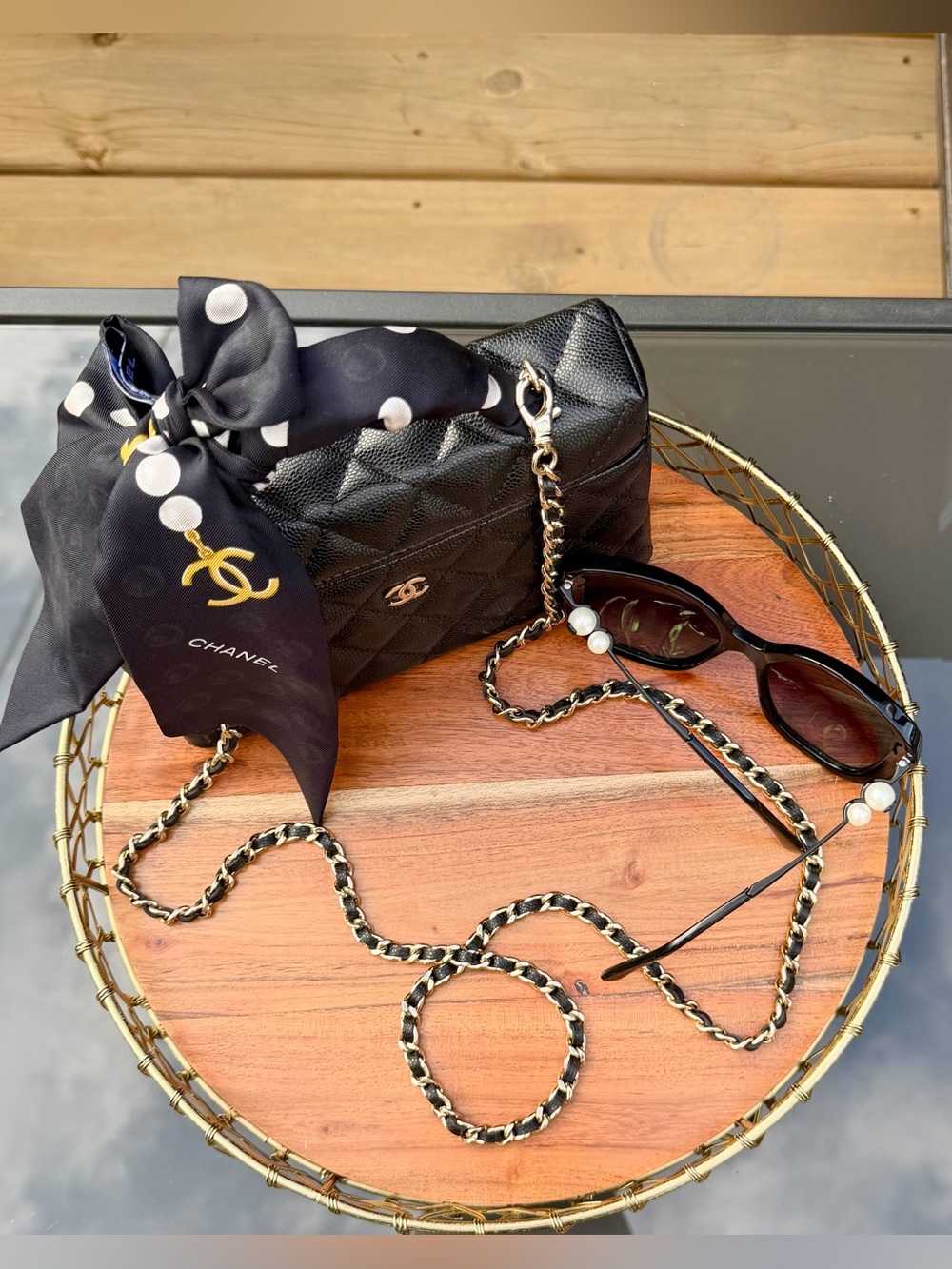 CHANEL Black Quilted Vanity Crossbody with Gold Chain - Picture 8 of 8